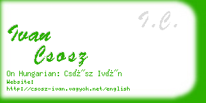 ivan csosz business card